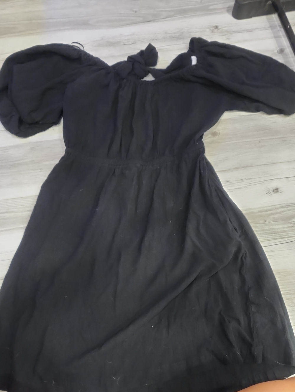 Old Navy Black Puff-Sleeve Mini Dress